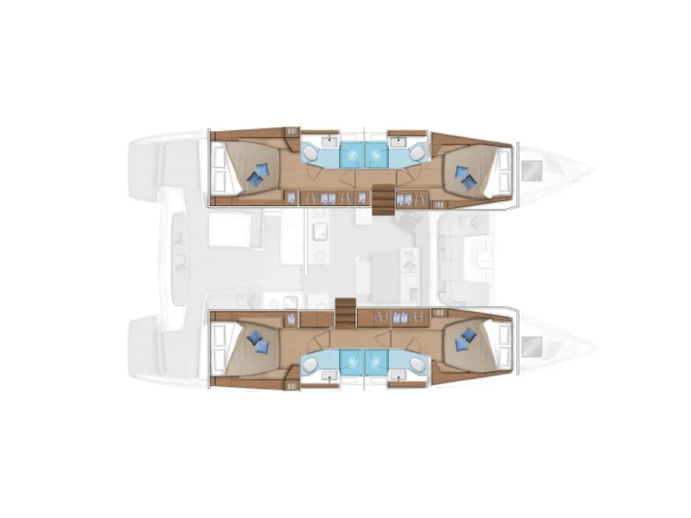 Floor plan of Westerlund (PTP), a Lagoon 46 catamaran at Le Gosier, France