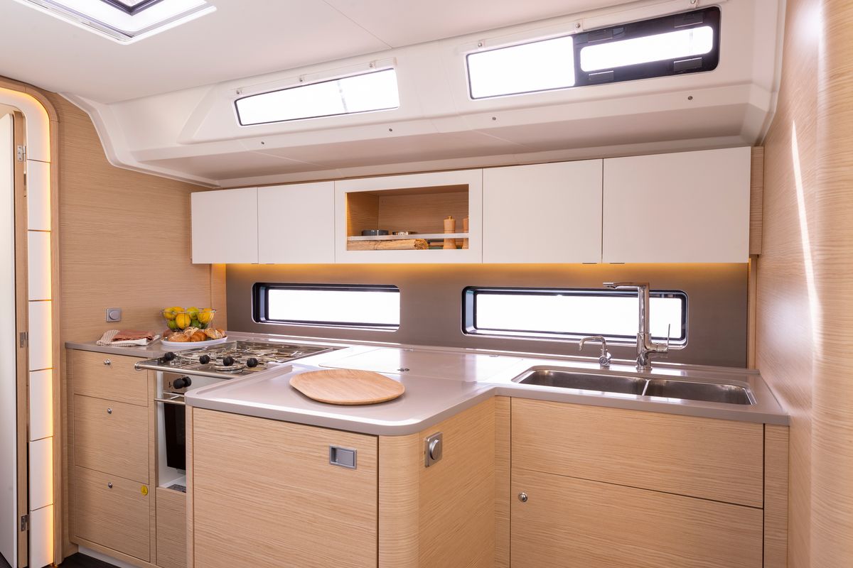 Galley of Sunsail 41.3 Premium, a Dufour 41 sailboat at Općina Marina, Croatia