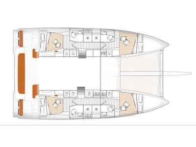 Floor plan of Lydia III, a Excess 14 catamaran at Grad Pula, Croatia