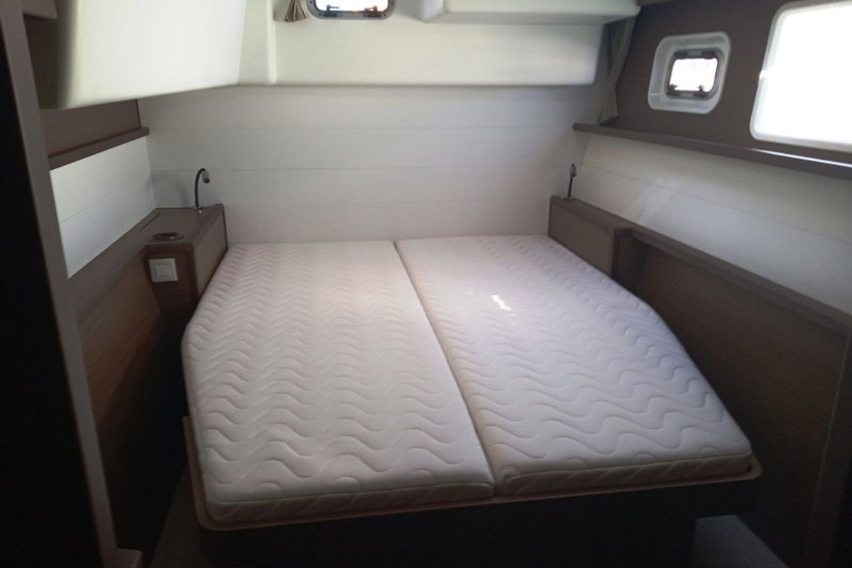 Cabin on Golden Dream, a Lagoon 450 F catamaran at Lavreotiki Municipal Unit, Greece