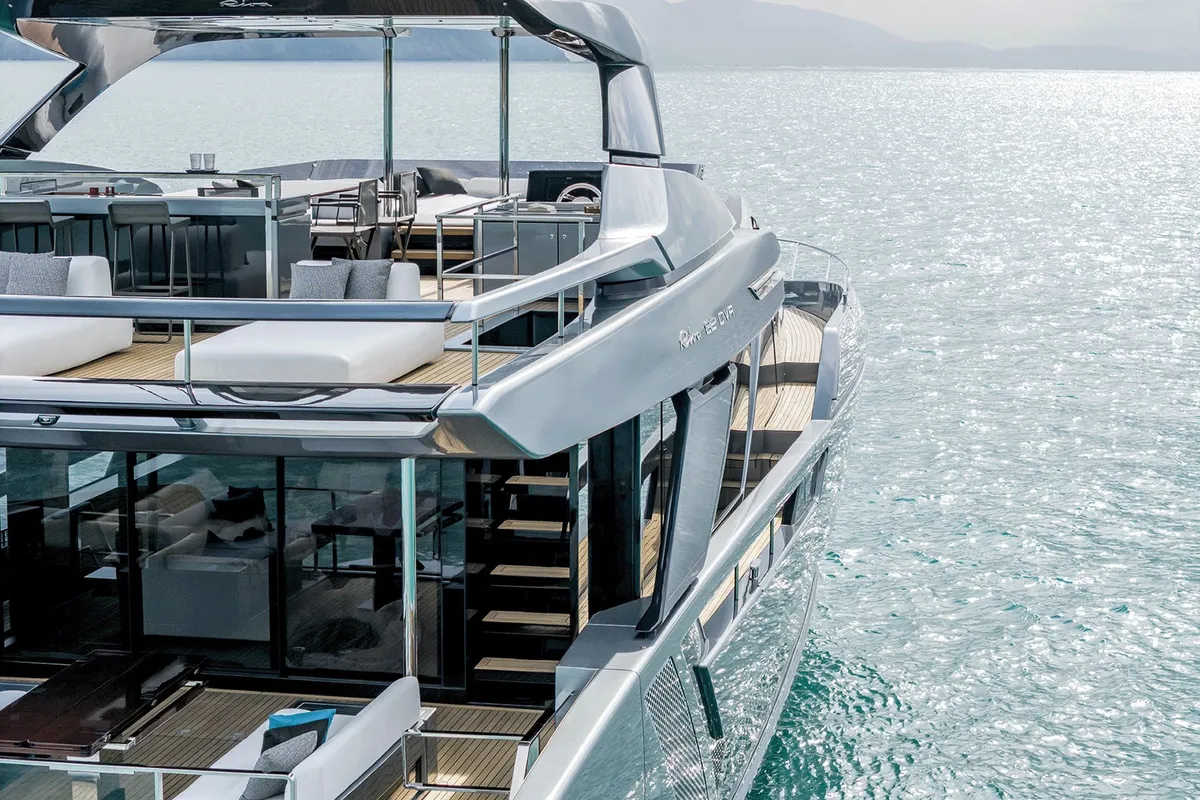 ZY Nautica Diva, a Riva Riva 82 Diva yacht at Dubai Harbour, United Arab Emirates