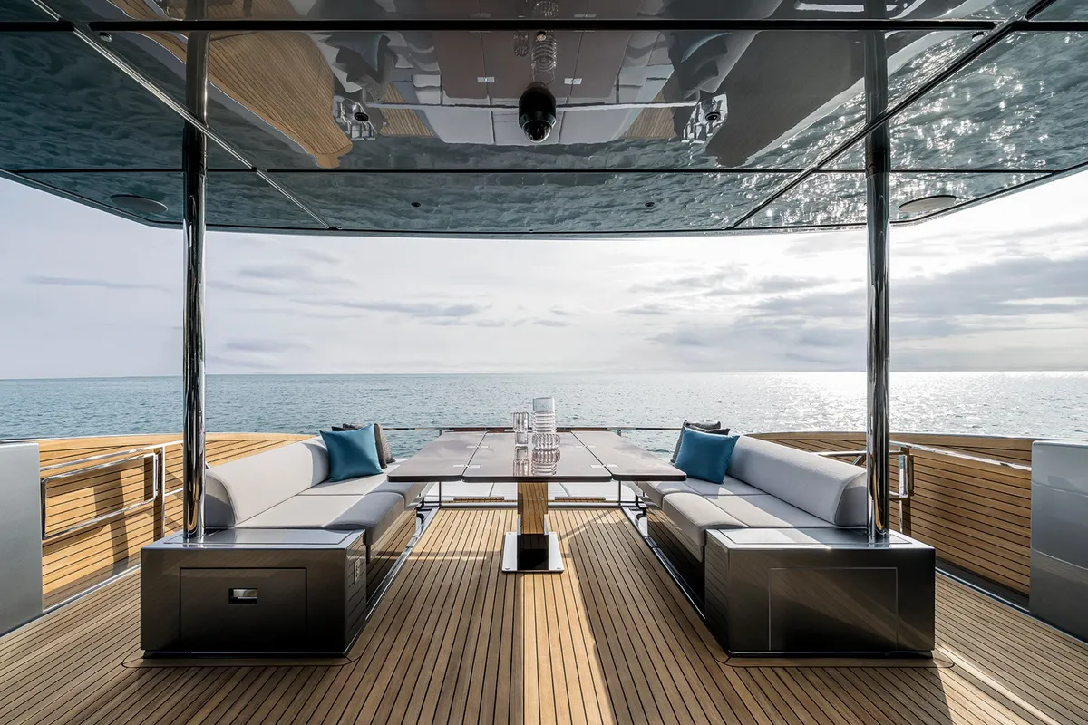 ZY Nautica Diva, a Riva Riva 82 Diva yacht at Dubai Harbour, United Arab Emirates