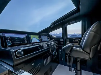 ZY Nautica Diva, a Riva Riva 82 Diva yacht at Dubai Harbour, United Arab Emirates