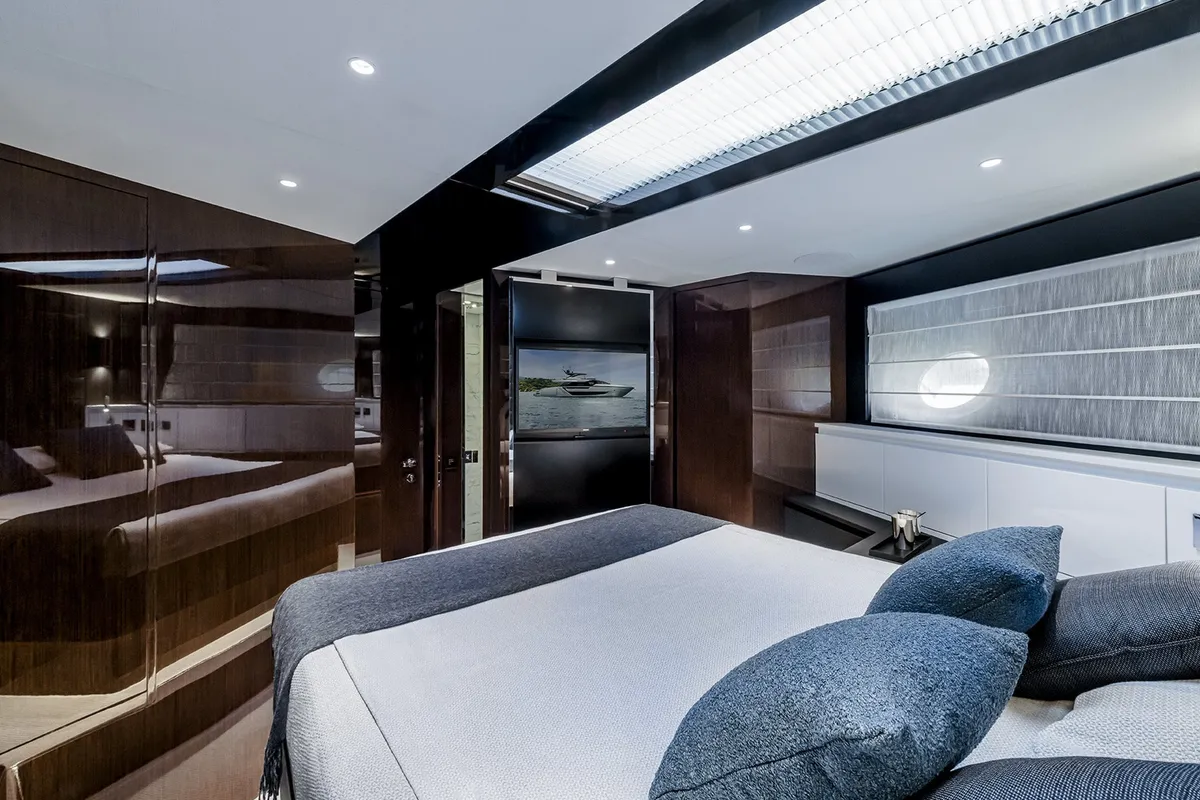 ZY Nautica Diva, a Riva Riva 82 Diva yacht at Dubai Harbour, United Arab Emirates
