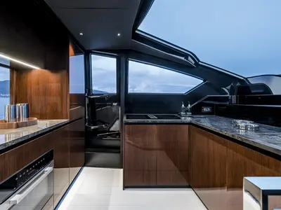 ZY Nautica Diva, a Riva Riva 82 Diva yacht at Dubai Harbour, United Arab Emirates