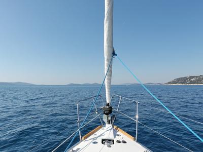 Deck of Black Panther, a Elan Impression 40 sailboat at Grad Šibenik, Croatia