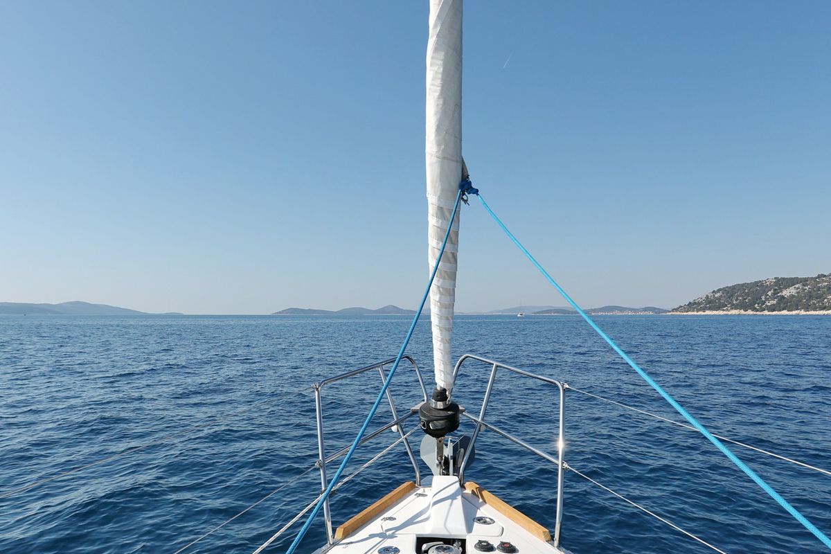 Deck of Black Panther, a Elan Impression 40 sailboat at Grad Šibenik, Croatia