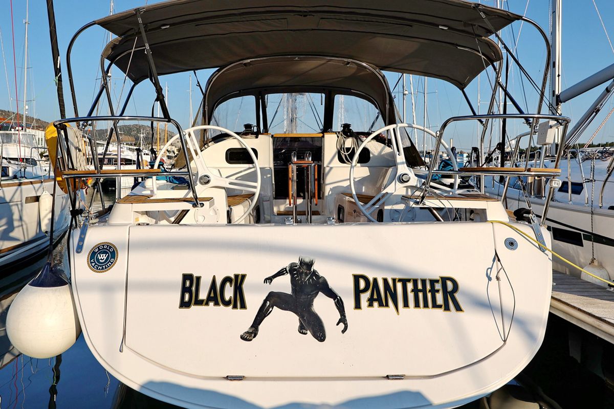 Exterior view of Black Panther, a Elan Impression 40 sailboat at Grad Šibenik, Croatia