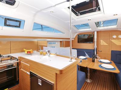 Galley of Black Panther, a Elan Impression 40 sailboat at Grad Šibenik, Croatia