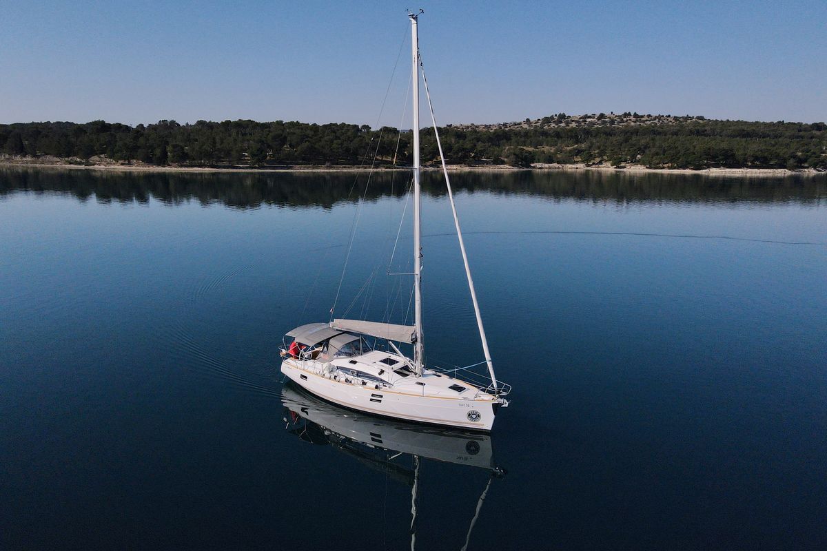Exterior view of Black Panther, a Elan Impression 40 sailboat at Grad Šibenik, Croatia