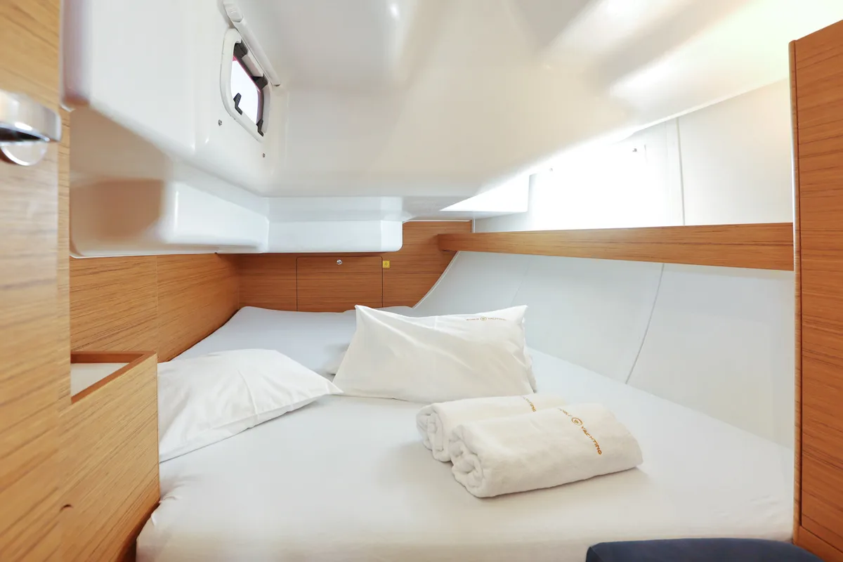 Cabin on Black Panther, a Elan Impression 40 sailboat at Grad Šibenik, Croatia
