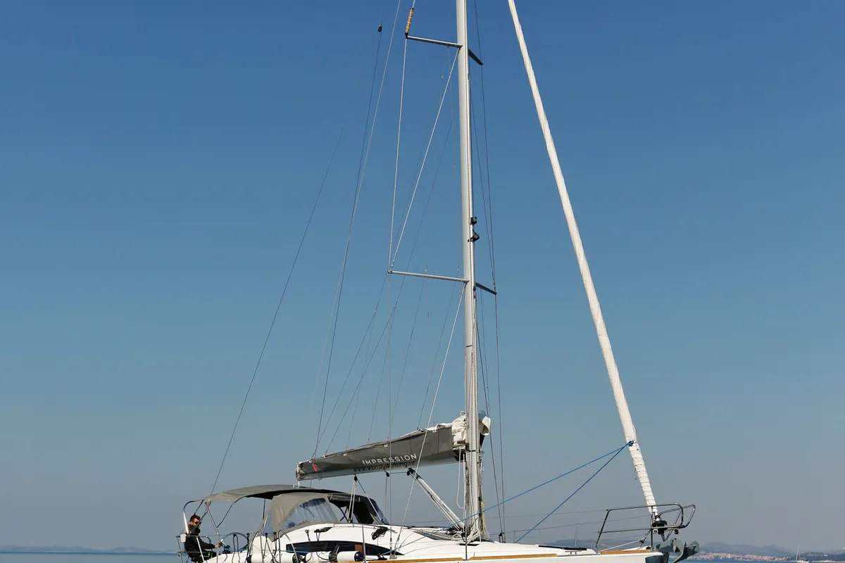 Exterior view of Black Panther, a Elan Impression 40 sailboat at Grad Šibenik, Croatia