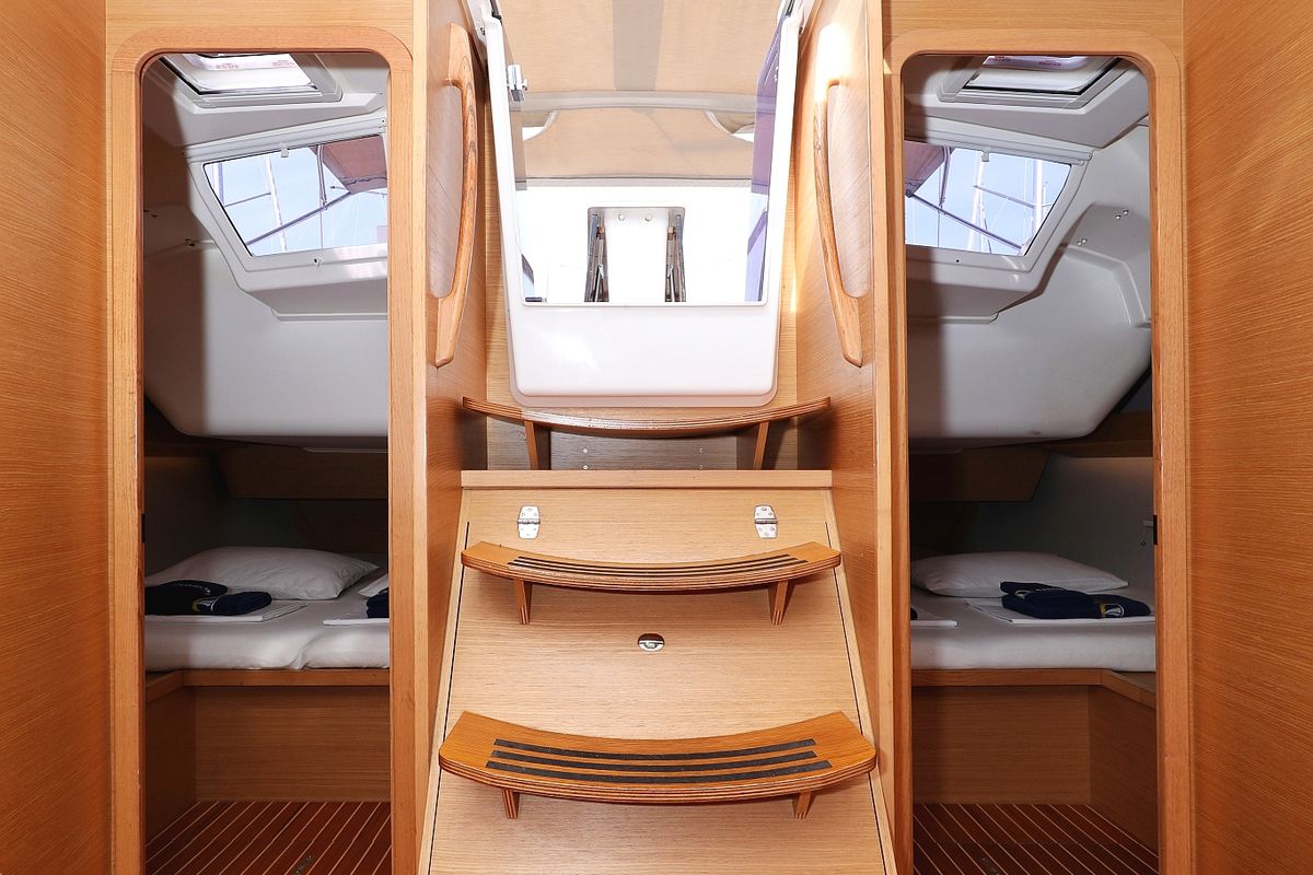 Cabin on Friendship, a Dufour 430 GL sailboat at Grad Vodice, Croatia