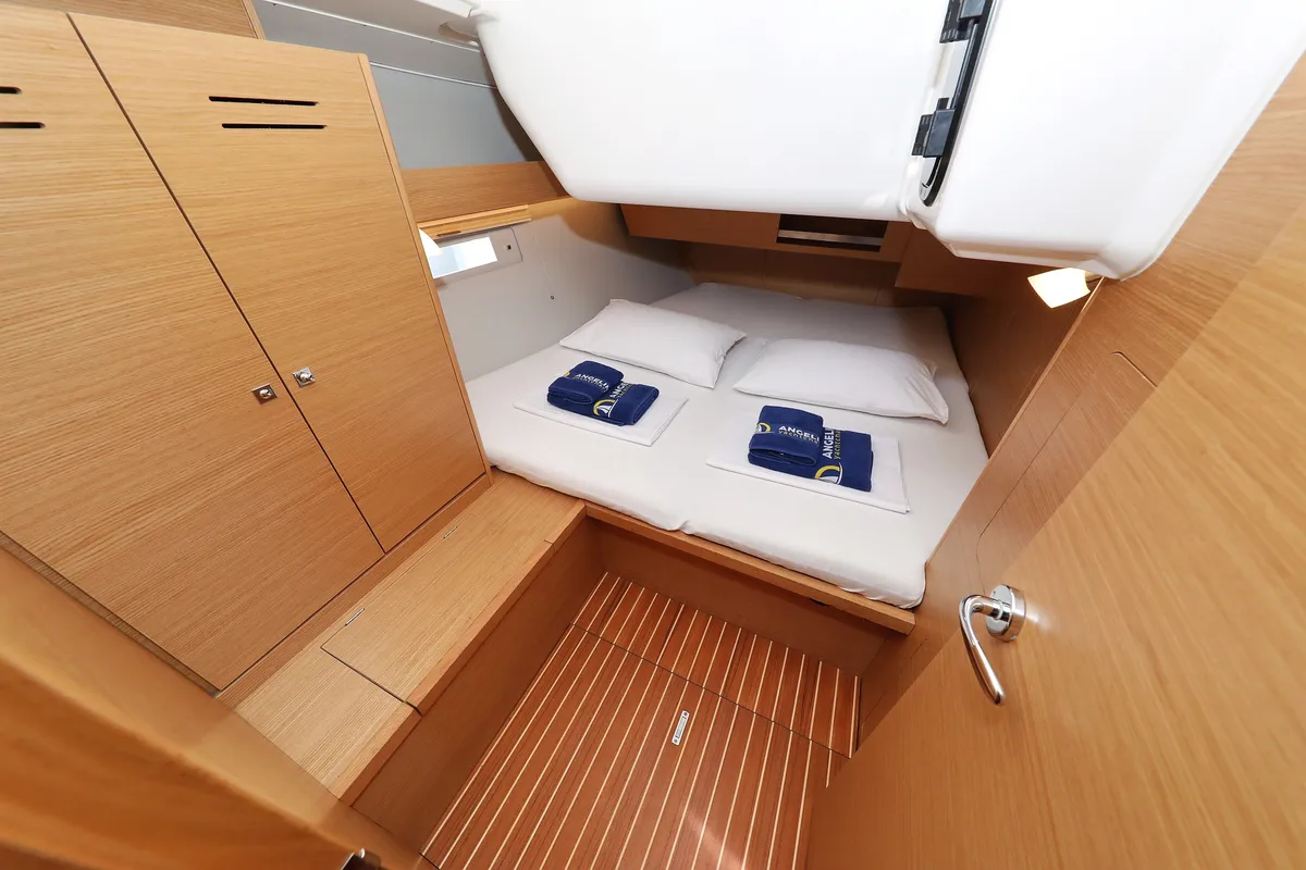 Cabin on Friendship, a Dufour 430 GL sailboat at Grad Vodice, Croatia