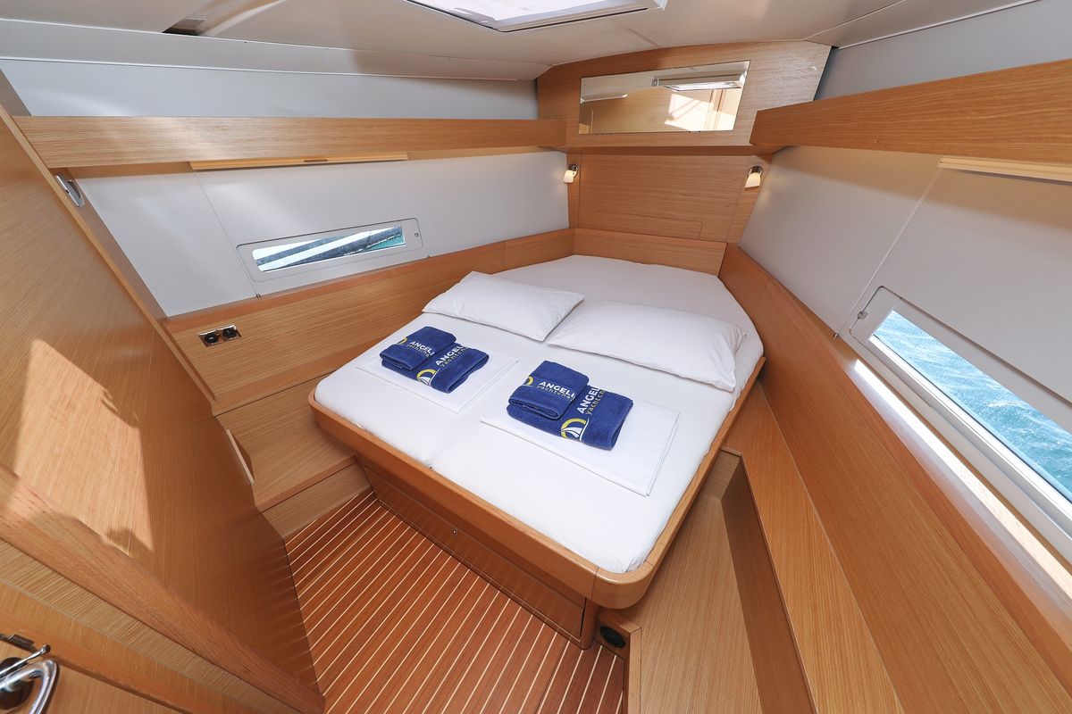 Cabin on Friendship, a Dufour 430 GL sailboat at Grad Vodice, Croatia