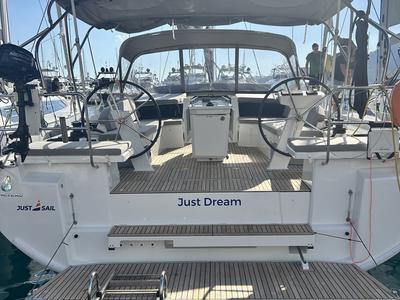 Cockpit of Just Dream, a Beneteau Oceanis 46.1 sailboat at Bodrum, Turkey