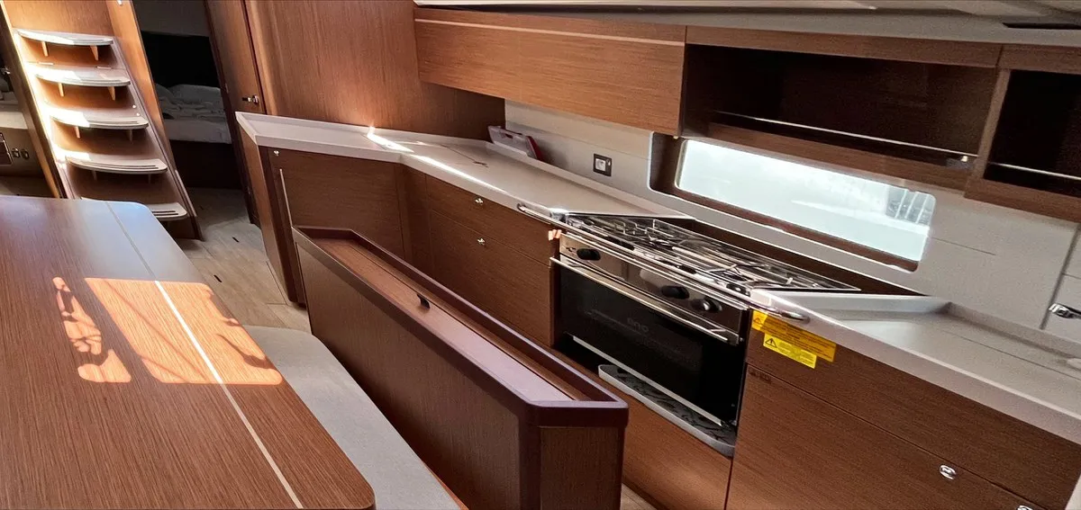 Galley of Just Dream, a Beneteau Oceanis 46.1 sailboat at Bodrum, Turkey