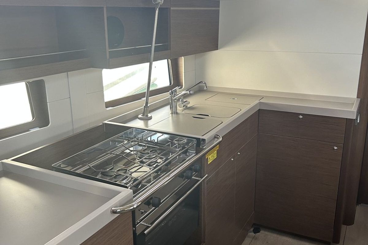 Galley of Just Dream, a Beneteau Oceanis 46.1 sailboat at Bodrum, Turkey