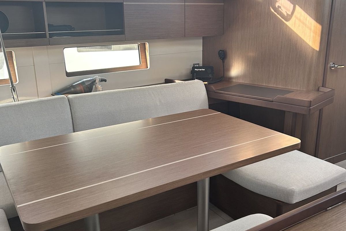 Salon of Just Dream, a Beneteau Oceanis 46.1 sailboat at Bodrum, Turkey
