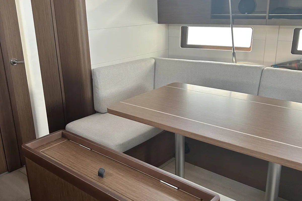 Salon of Just Dream, a Beneteau Oceanis 46.1 sailboat at Bodrum, Turkey