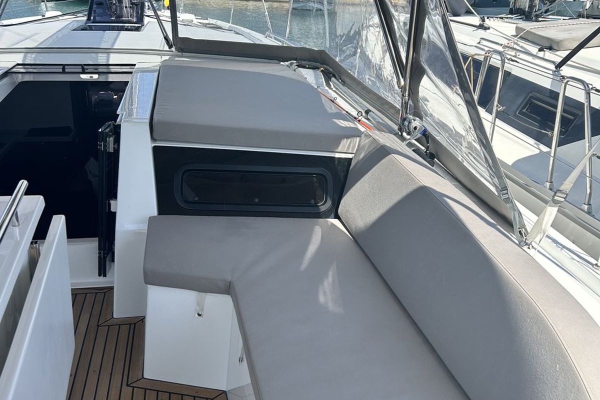 Deck of Just Dream, a Beneteau Oceanis 46.1 sailboat at Bodrum, Turkey
