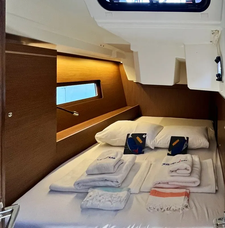 Cabin on Just Dream, a Beneteau Oceanis 46.1 sailboat at Bodrum, Turkey