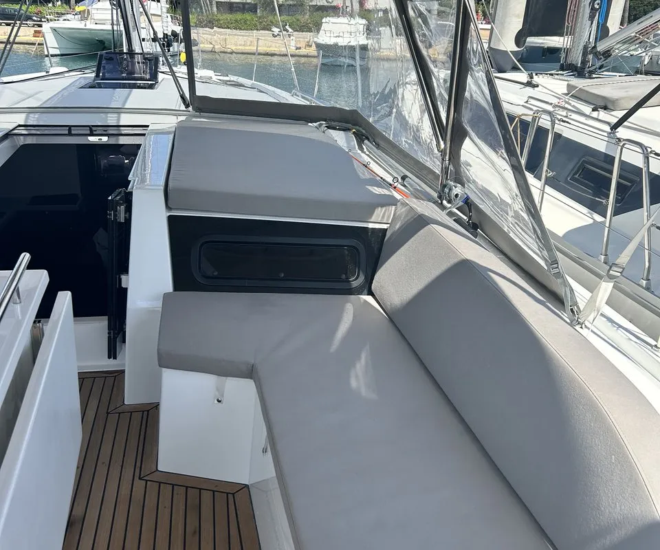 Deck of Just Dream, a Beneteau Oceanis 46.1 sailboat at Bodrum, Turkey