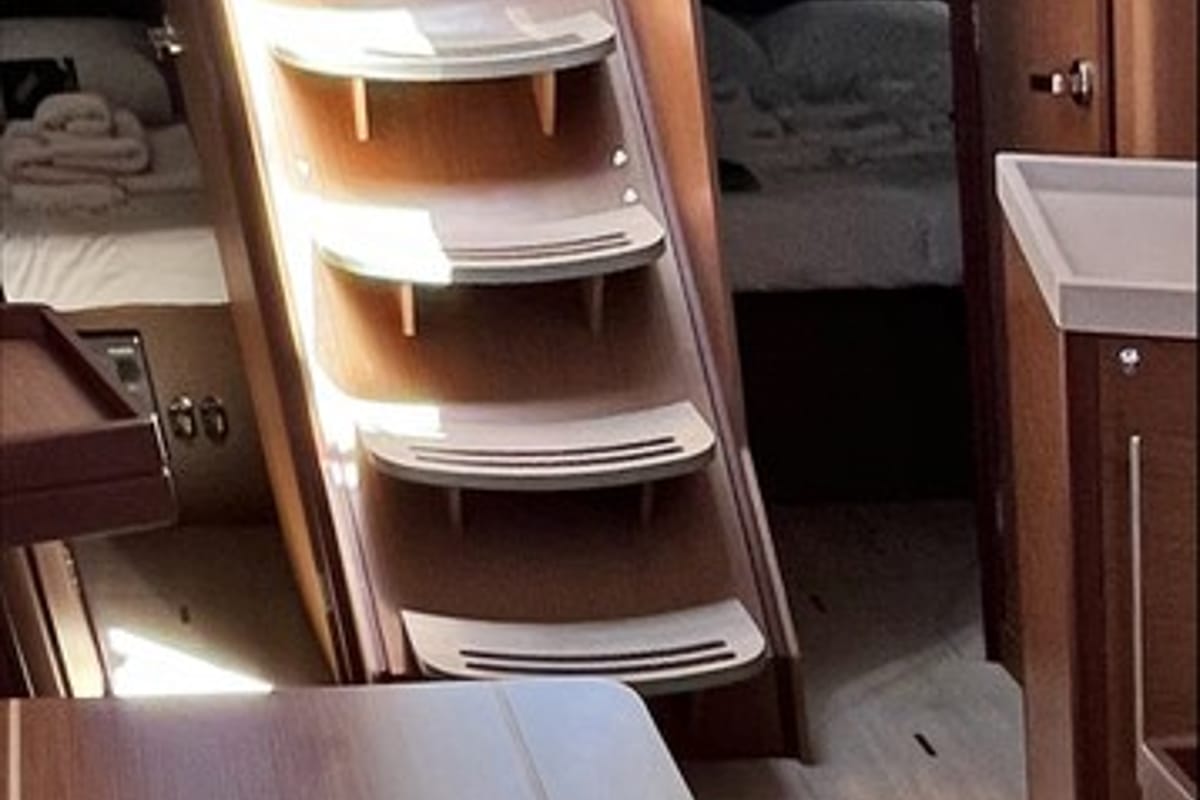 Salon of Just Dream, a Beneteau Oceanis 46.1 sailboat at Bodrum, Turkey
