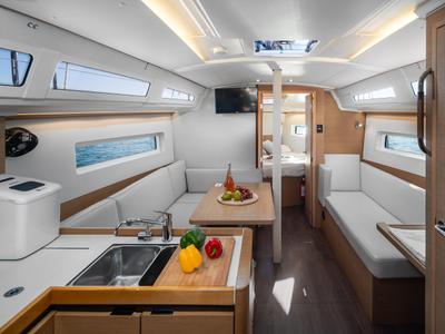 Salon of Nala, a Jeanneau Sun Odyssey 380 sailboat at Grad Biograd na Moru, Croatia