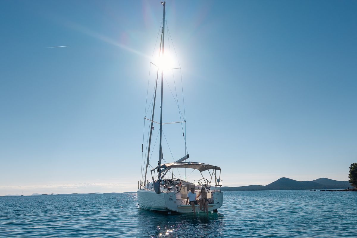 Exterior view of Nala, a Jeanneau Sun Odyssey 380 sailboat at Grad Biograd na Moru, Croatia