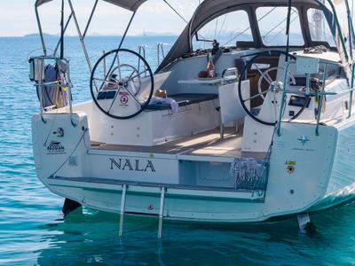 Cockpit of Nala, a Jeanneau Sun Odyssey 380 sailboat at Grad Biograd na Moru, Croatia