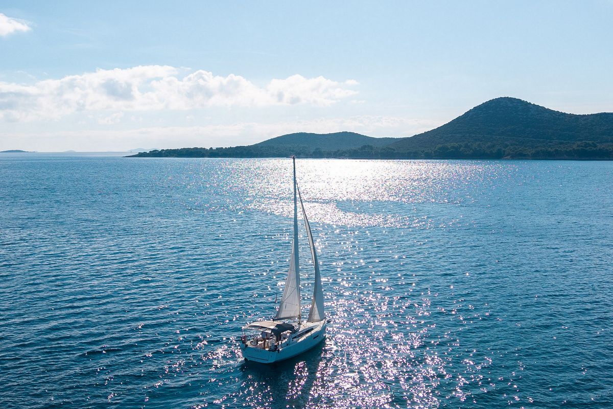 Exterior view of Nala, a Jeanneau Sun Odyssey 380 sailboat at Grad Biograd na Moru, Croatia