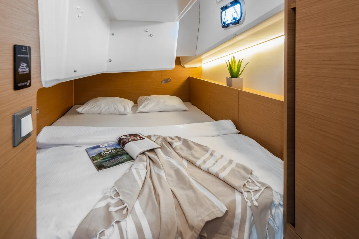 Cabin on Nala, a Jeanneau Sun Odyssey 380 sailboat at Grad Biograd na Moru, Croatia
