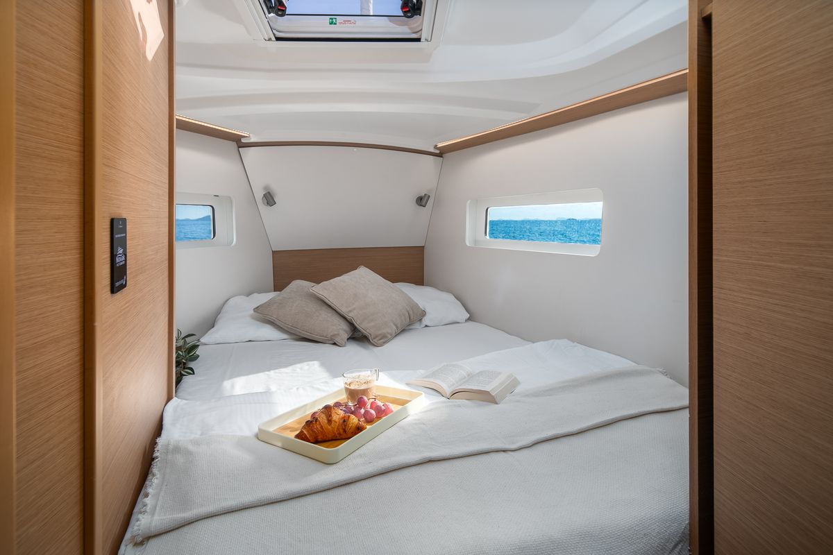 Cabin on Nala, a Jeanneau Sun Odyssey 380 sailboat at Grad Biograd na Moru, Croatia