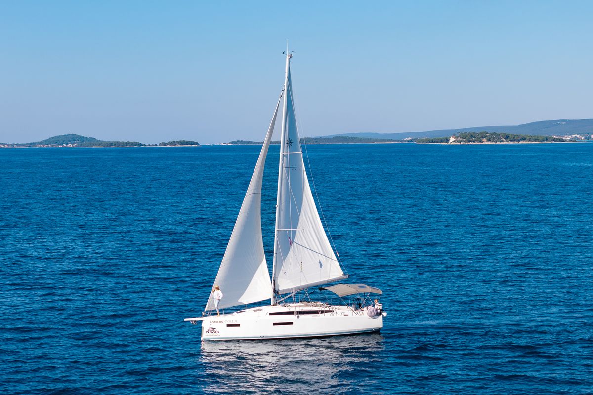 Exterior view of Nala, a Jeanneau Sun Odyssey 380 sailboat at Grad Biograd na Moru, Croatia