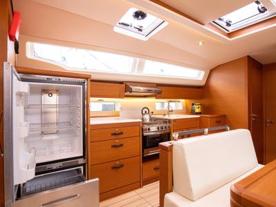 Galley of Talassa, a Jeanneau 54 sailboat at Salerno, Italy
