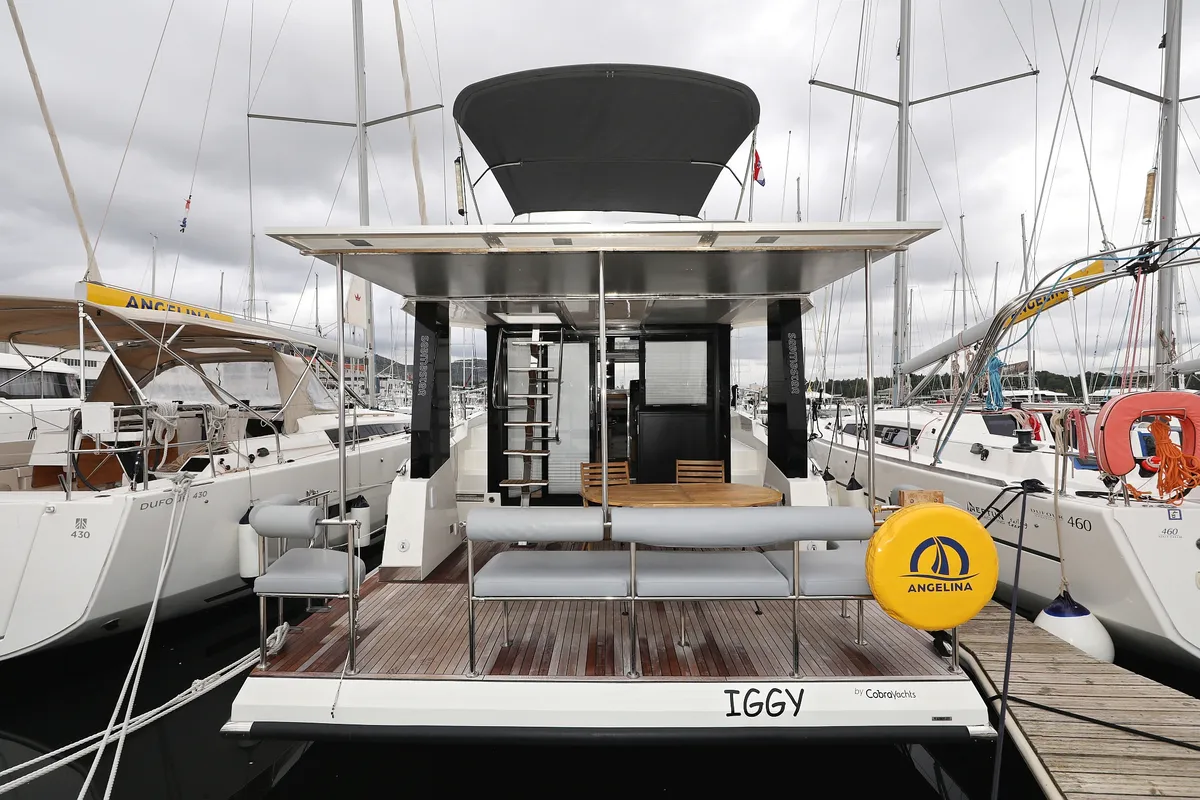 Exterior view of Iggy, a Cobra Yachts Seamaster 45 yacht at Primošten, Croatia