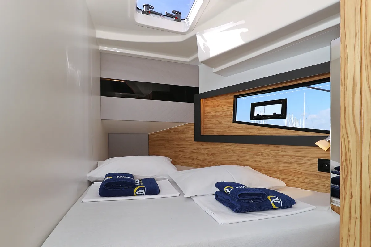 Cabin on Iggy, a Cobra Yachts Seamaster 45 yacht at Primošten, Croatia