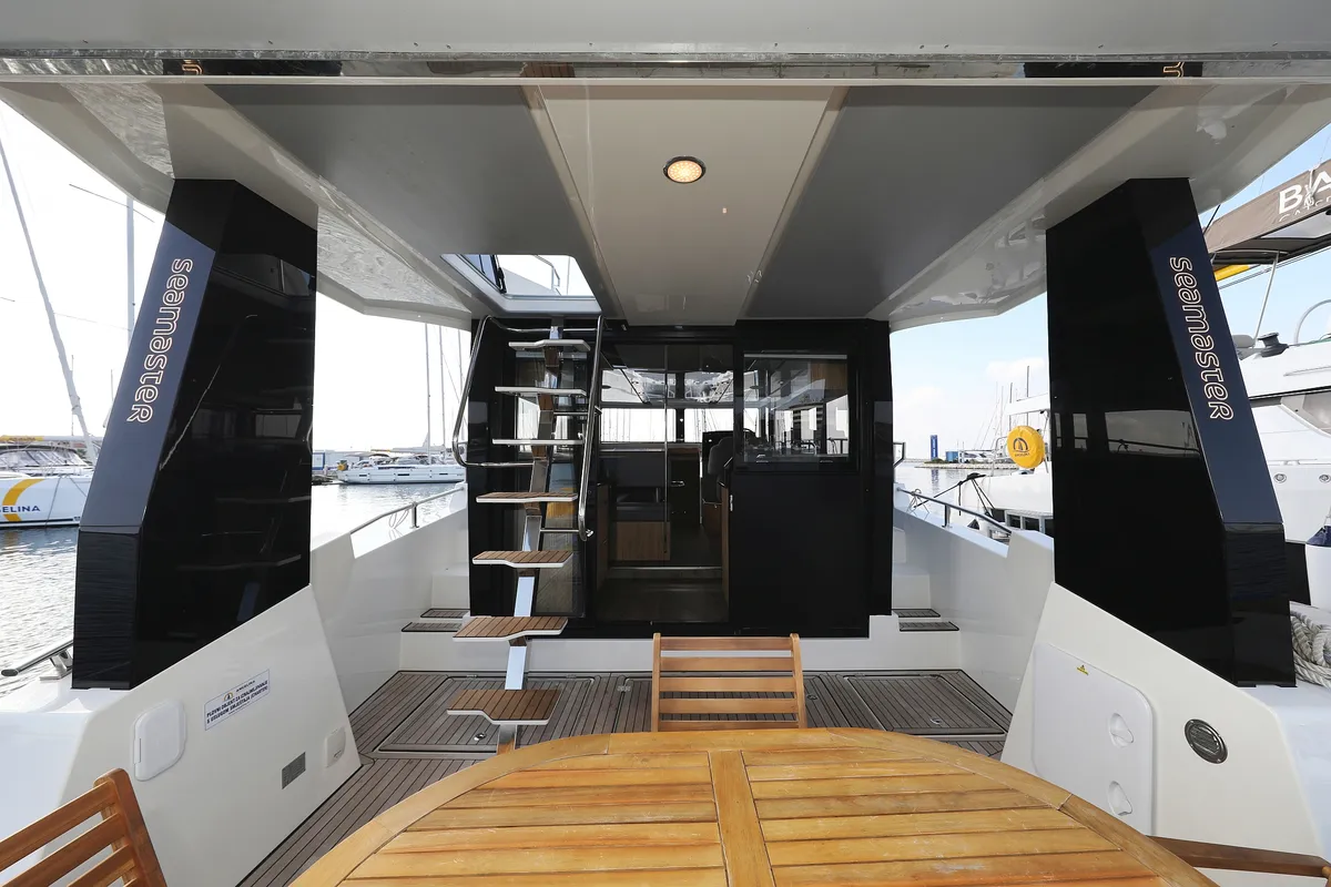 Deck of Iggy, a Cobra Yachts Seamaster 45 yacht at Primošten, Croatia