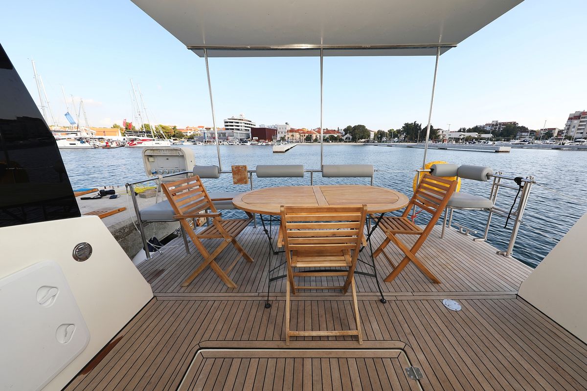 Deck of Iggy, a Cobra Yachts Seamaster 45 yacht at Primošten, Croatia