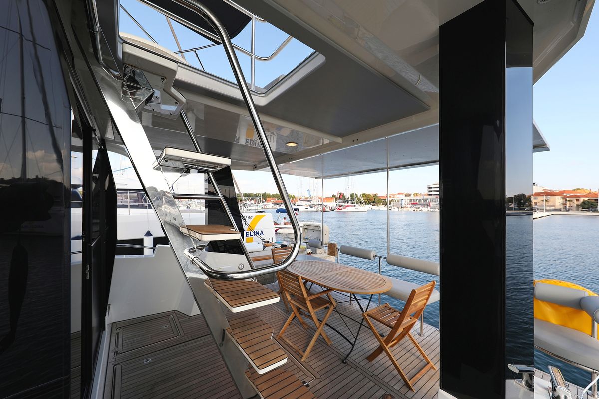 Deck of Iggy, a Cobra Yachts Seamaster 45 yacht at Primošten, Croatia
