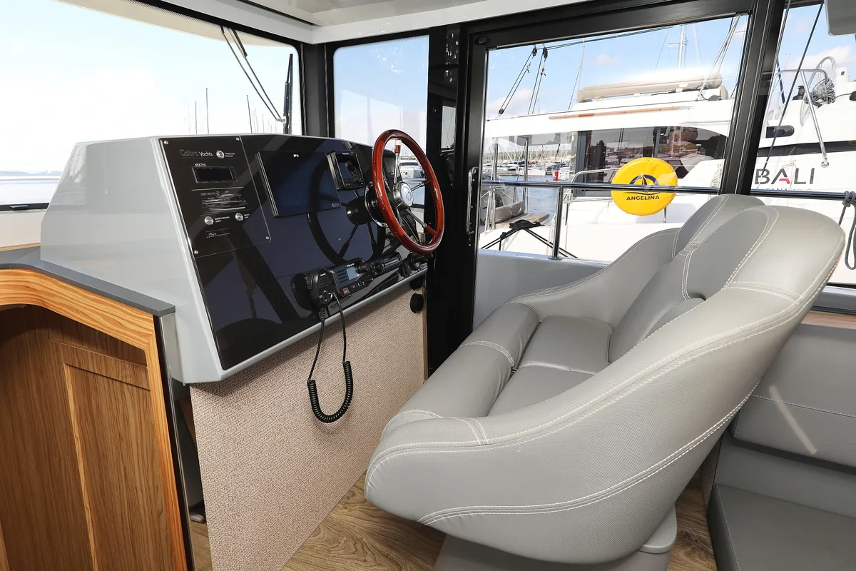 Cockpit of Iggy, a Cobra Yachts Seamaster 45 yacht at Primošten, Croatia