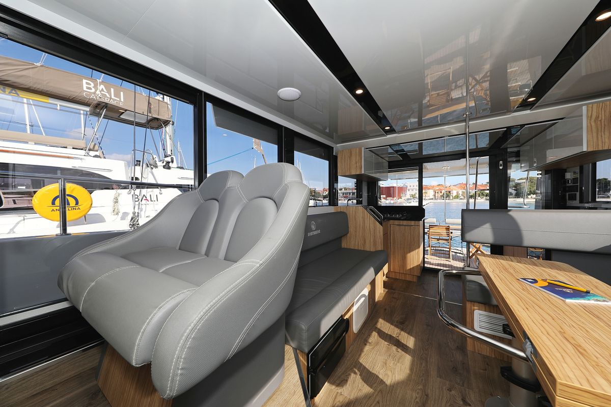 Cockpit of Iggy, a Cobra Yachts Seamaster 45 yacht at Primošten, Croatia
