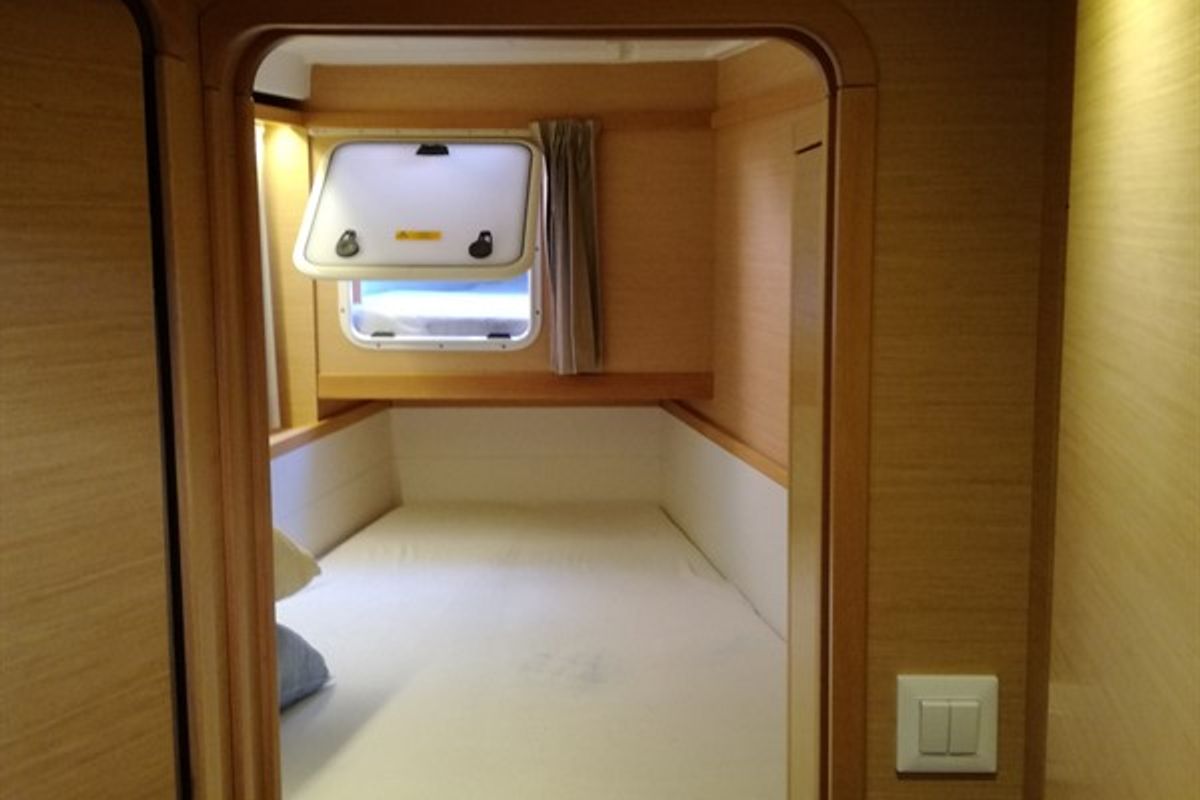 Cabin on Le Grand Bleu, a Lagoon 39 catamaran at Kontokali, Greece