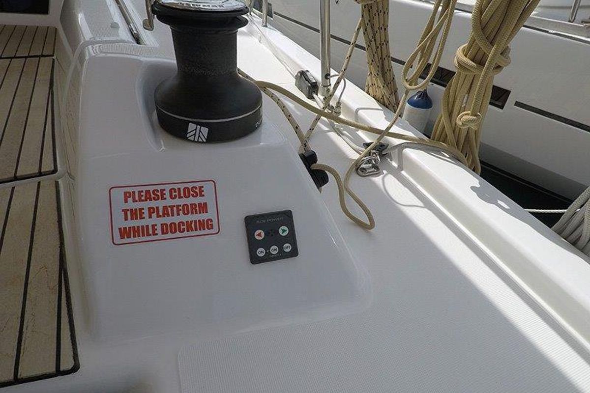 Cockpit of Freya, a Dufour 430 GL sailboat at Grad Šibenik, Croatia