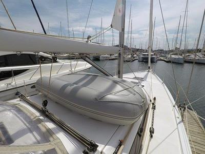 Deck of Freya, a Dufour 430 GL sailboat at Grad Šibenik, Croatia