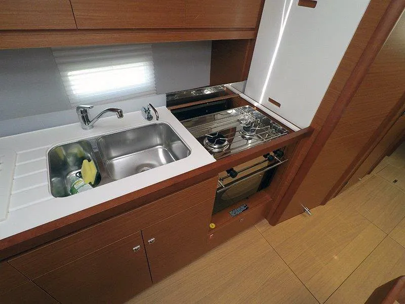 Galley of Freya, a Dufour 430 GL sailboat at Grad Šibenik, Croatia