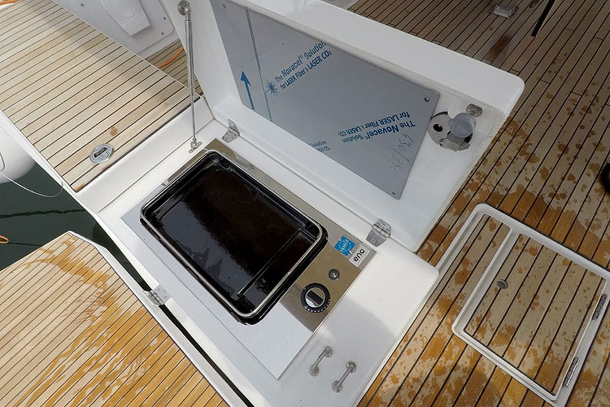 Cockpit of Freya, a Dufour 430 GL sailboat at Grad Šibenik, Croatia
