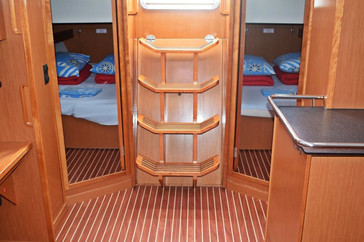 Tiha, a Bavaria Cruiser 45 sailboat at Grad Kaštela, Croatia