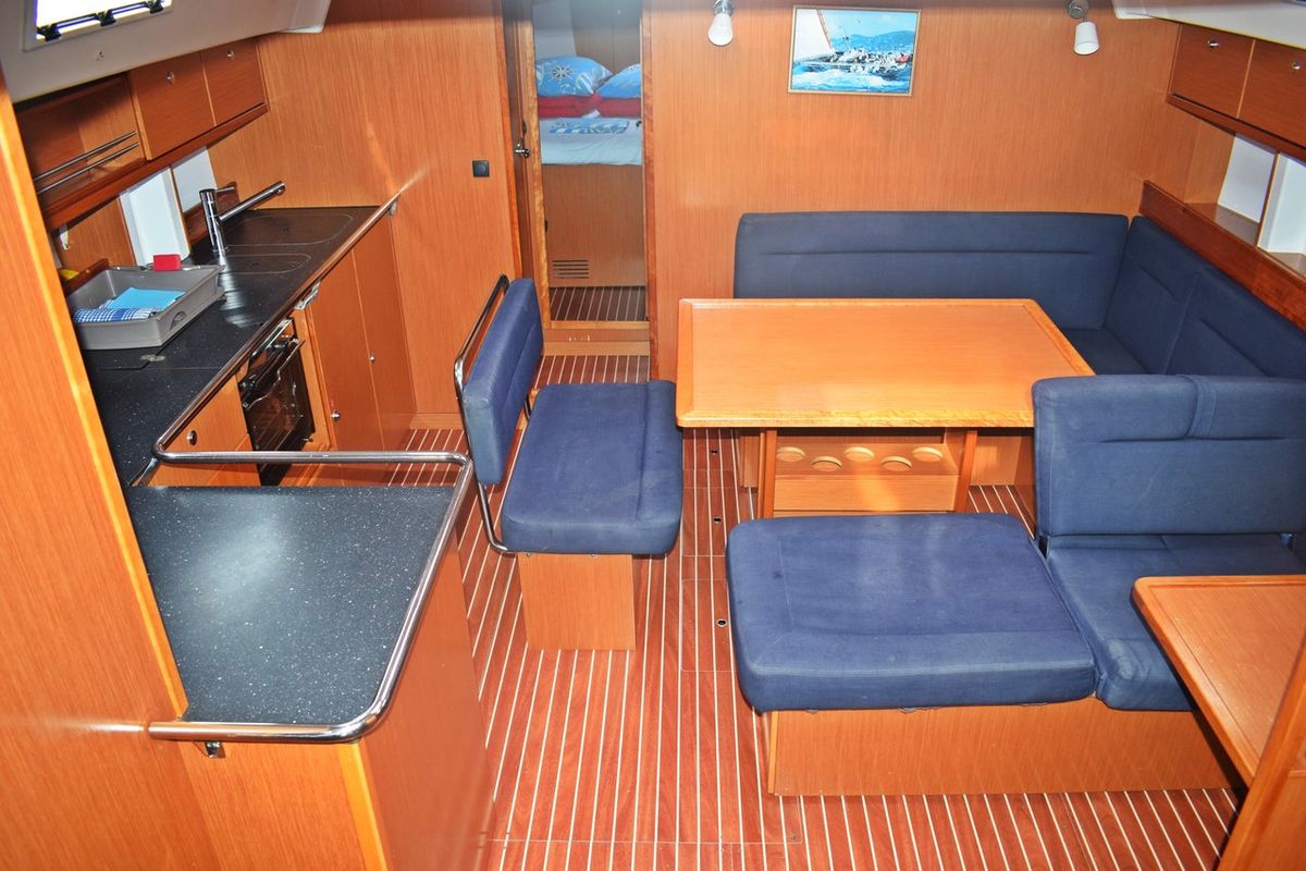 Salon of Tiha, a Bavaria Cruiser 45 sailboat at Grad Kaštela, Croatia